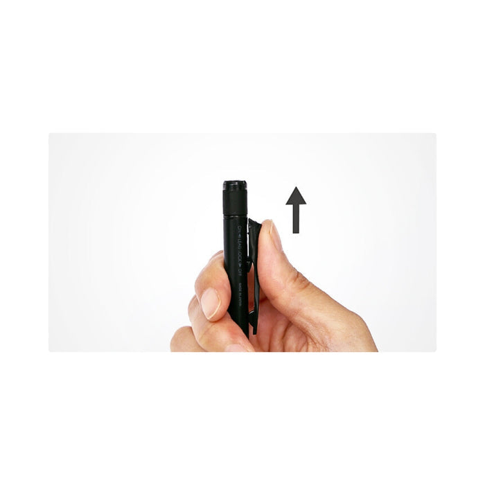 The Journal Shop - Close-up of the twist-up eraser being extended on the Tombow MONO Graph Black Edition.