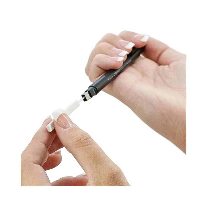 Eraser tip refill mechanism on a Tombow MONO Zero square retractable eraser.