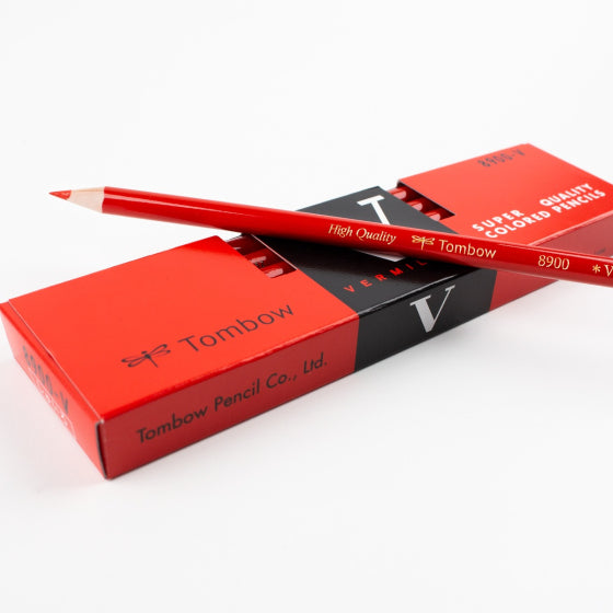 Tombow VP Vermillion Red Lead – Box of 12, shown from the front.
