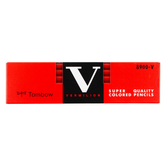 Tombow VP Vermillion Red Lead – Box of 12, front view.