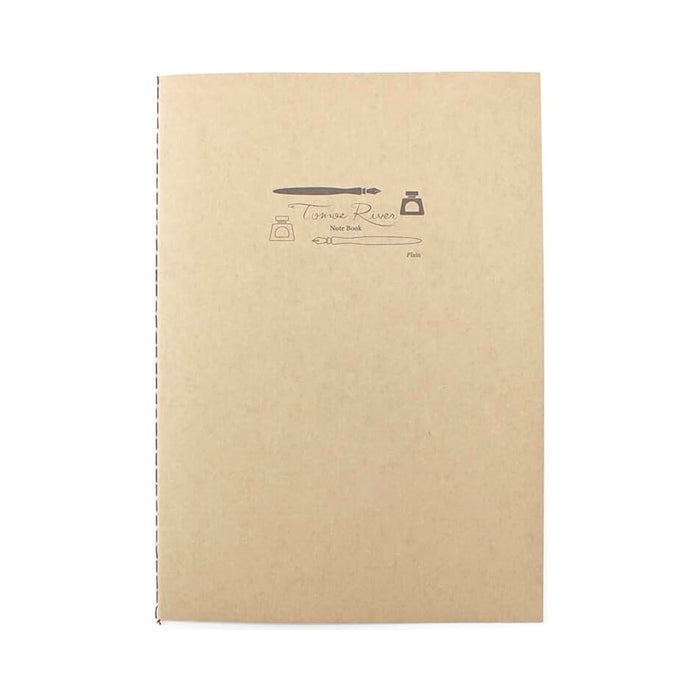 Sakae A5 stitch notebook with plain pages, featuring a natural kraft paper cover.