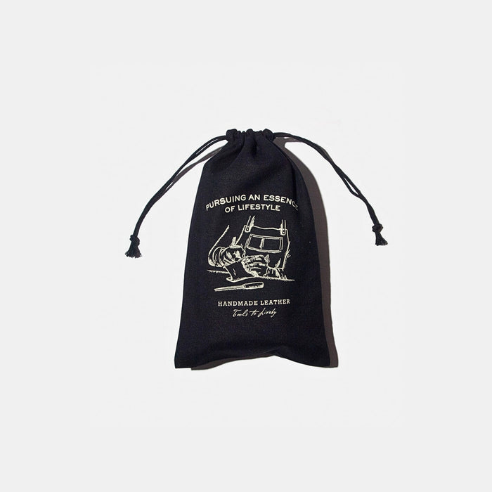 Black Tools To Live By all-purpose canvas dust bag with drawstring closure.