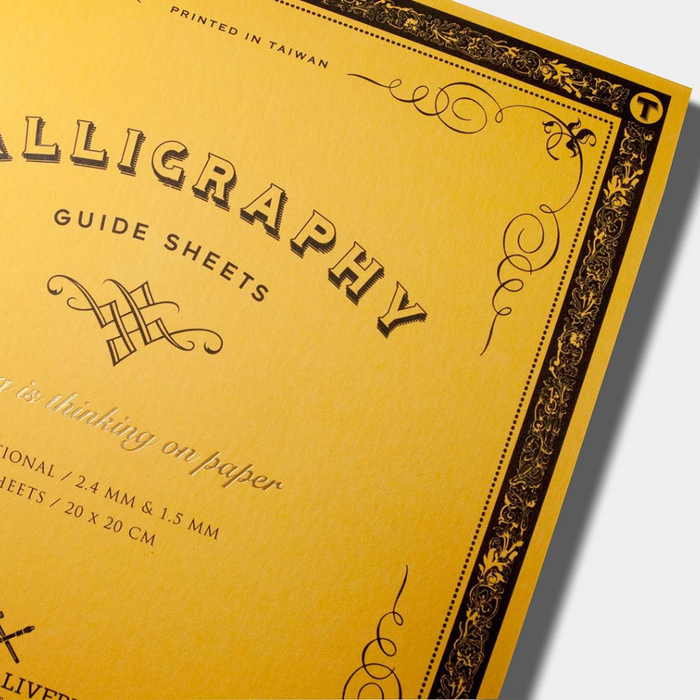 Tools To Live By Calligraphy Practice Notebook — Chancery Cursive, shown from another angle.
