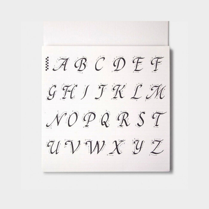 Chancery Cursive alphabet guide pages showing uppercase and lowercase letterforms.