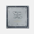 Cover of Tools To Live By calligraphy practice notebook with vintage-style frame design.
