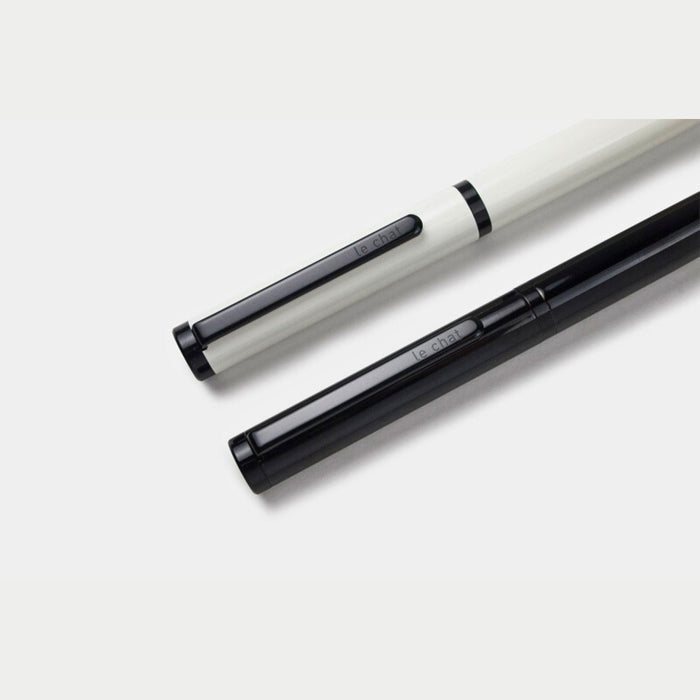 Close-up of the cap and clip of the Tools to Live By Le Chat fountain pen.