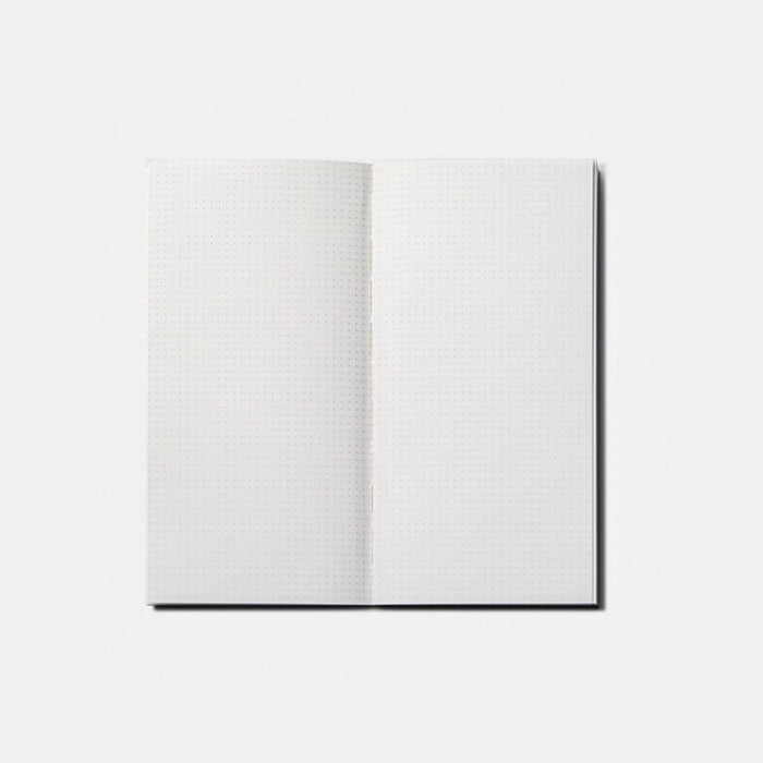 Open Tools To Live By letterpress machine dot notebook showing dot grid pages.