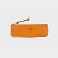 Tan (S) - Leather pen case by Tools To Live By shown from the front on a white background.