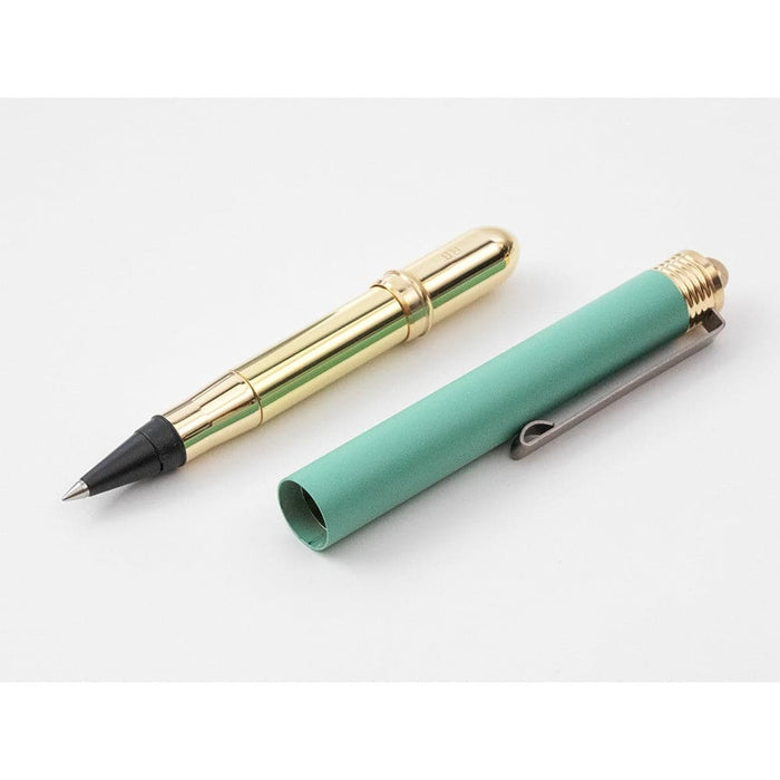 Traveler's Company Brass Rollerball Pen Factory Green - The Journal Shop