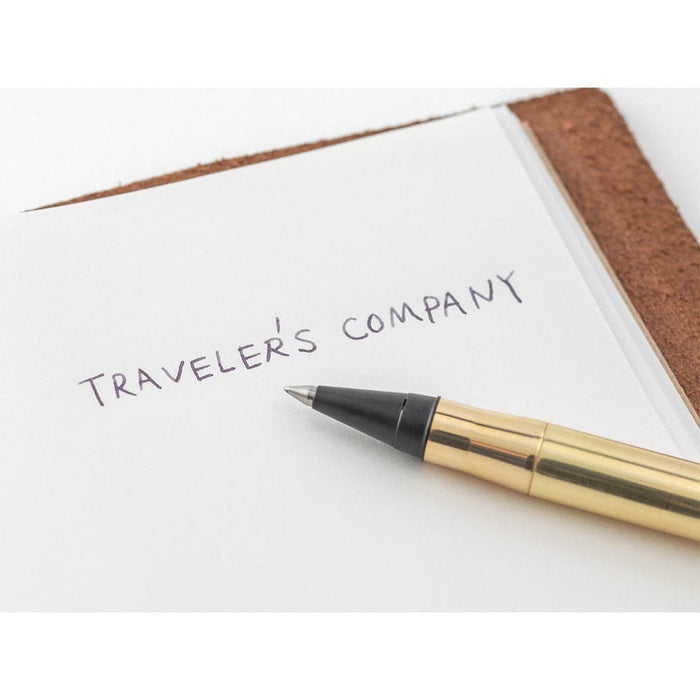 Traveler's Company Brass Rollerball Pen Factory Green - The Journal Shop