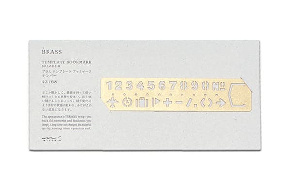 Traveler's Company BRASS Stencil Bookmark -- Numbers - The Journal Shop
