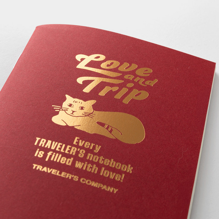 TRAVELER'S Company Notebook Love & Trip Passport Size Refill, detail view of the design.