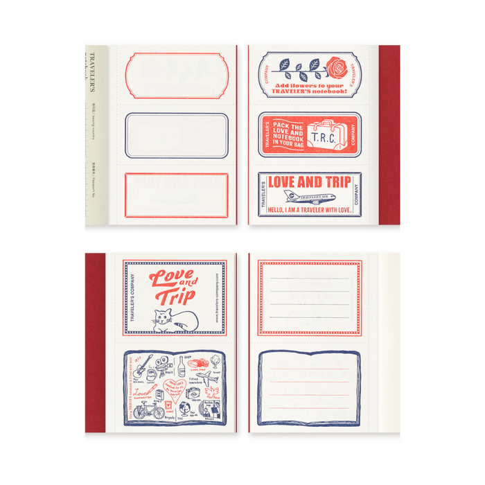 TRAVELER'S Company Notebook Love & Trip Passport Size Refill, alternate angle.