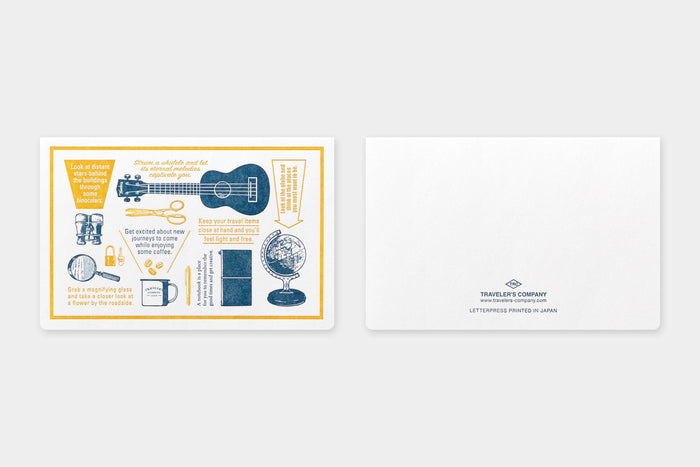 Traveler's Company Travel Tools Letterpress Card Blue (Limited Edition) - The Journal Shop