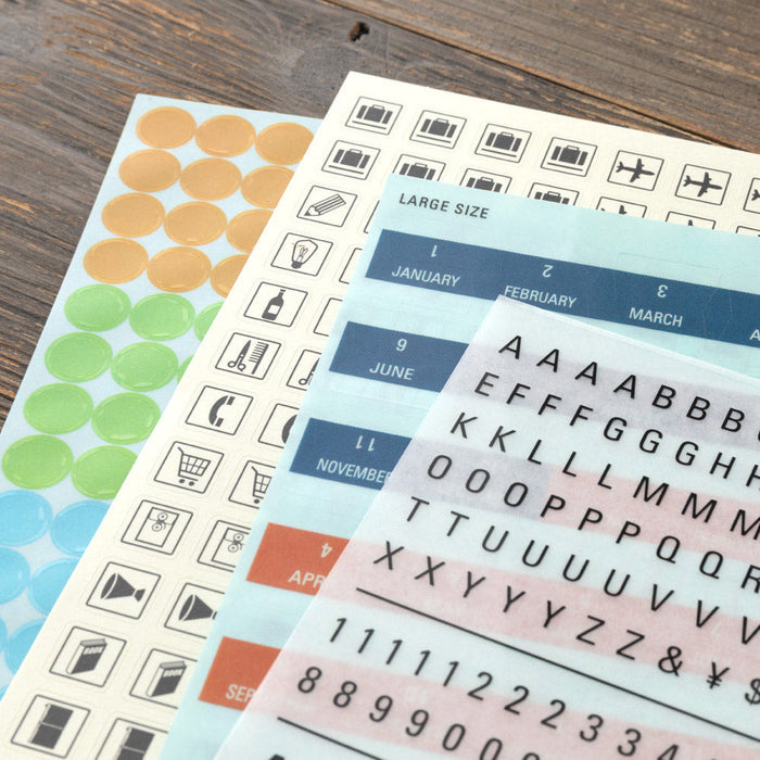 Traveler’s Notebook 2026 Diary Customised Sticker Set, shown from the front.
