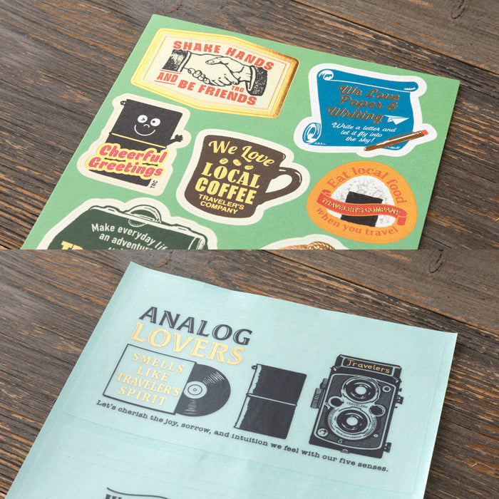 Traveler’s Notebook 2026 Diary Customised Sticker Set, shown from another angle.