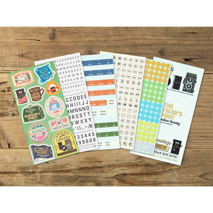 Traveler’s Notebook 2026 Diary Customised Sticker Set, detail view of the design.
