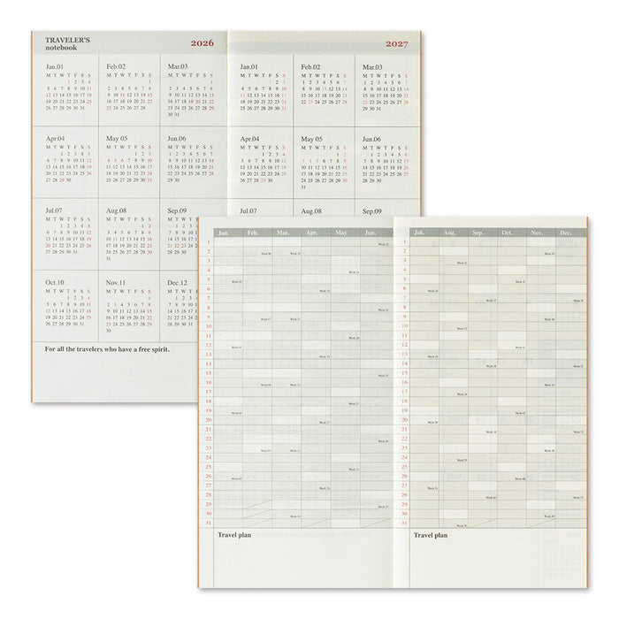 Traveler's Notebook 2026 Monthly Diary Refill – Regular Size, shown from another angle.