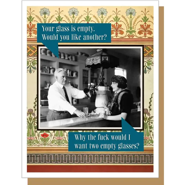 Two Empty Glasses Card