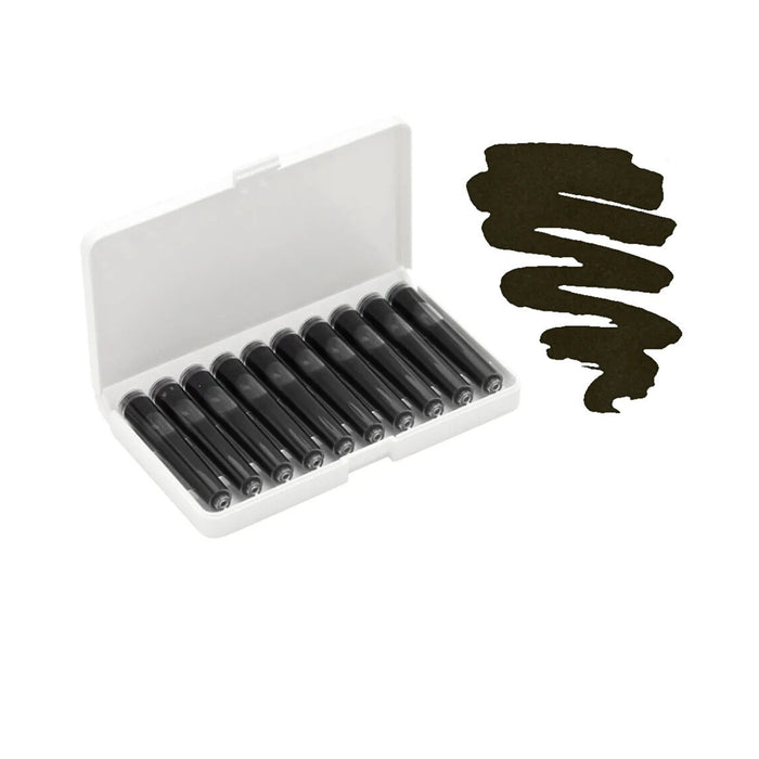 TWSBI fountain pen ink cartridges 10-piece set in black ink.