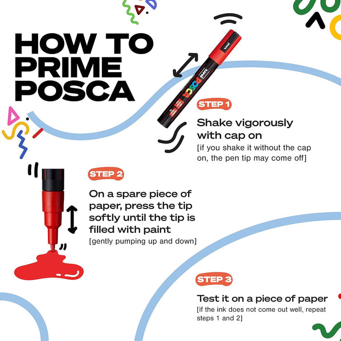 Uni Posca Fine Point Marker Pens (Set of 8) - The Journal Shop