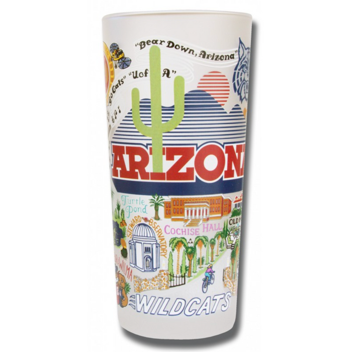 University of Arizona Collegiate Frosted Glass Tumbler