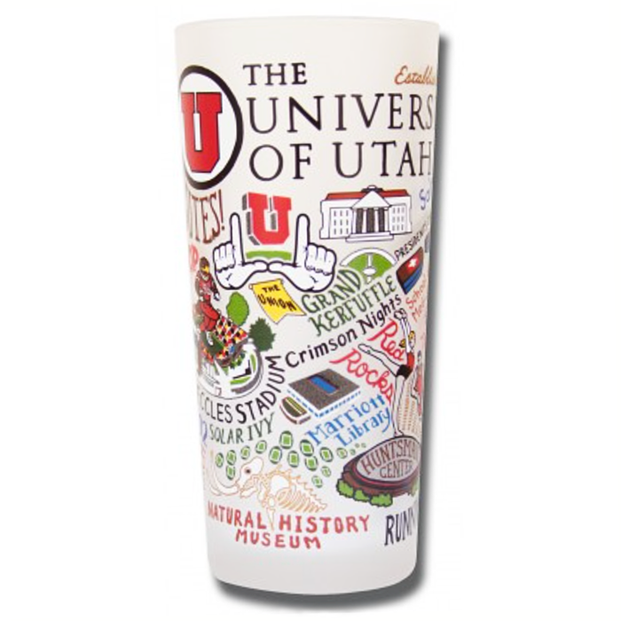 University of Utah Collegiate Frosted Glass Tumbler