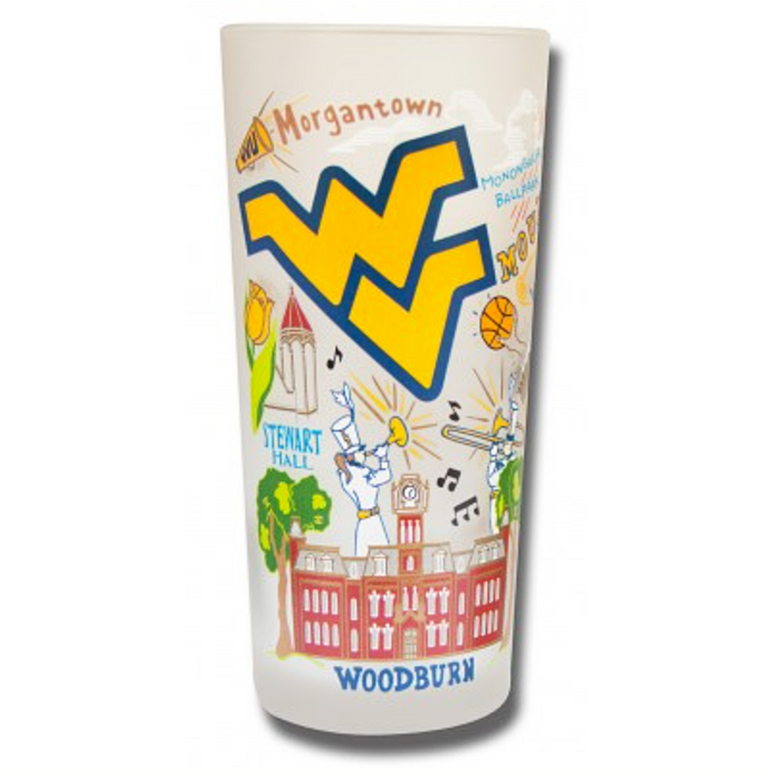 University of West Virginia Collegiate Frosted Glass Tumbler