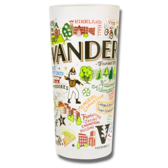 Vanderbilt University Collegiate Frosted Glass Tumbler