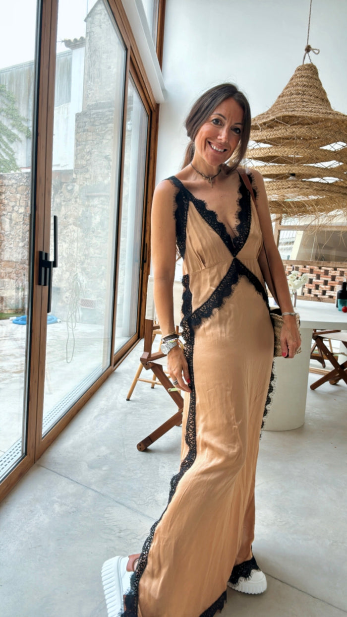 Vestido lencero “sexi summer” camel