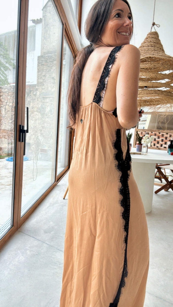 Vestido lencero “sexi summer” camel