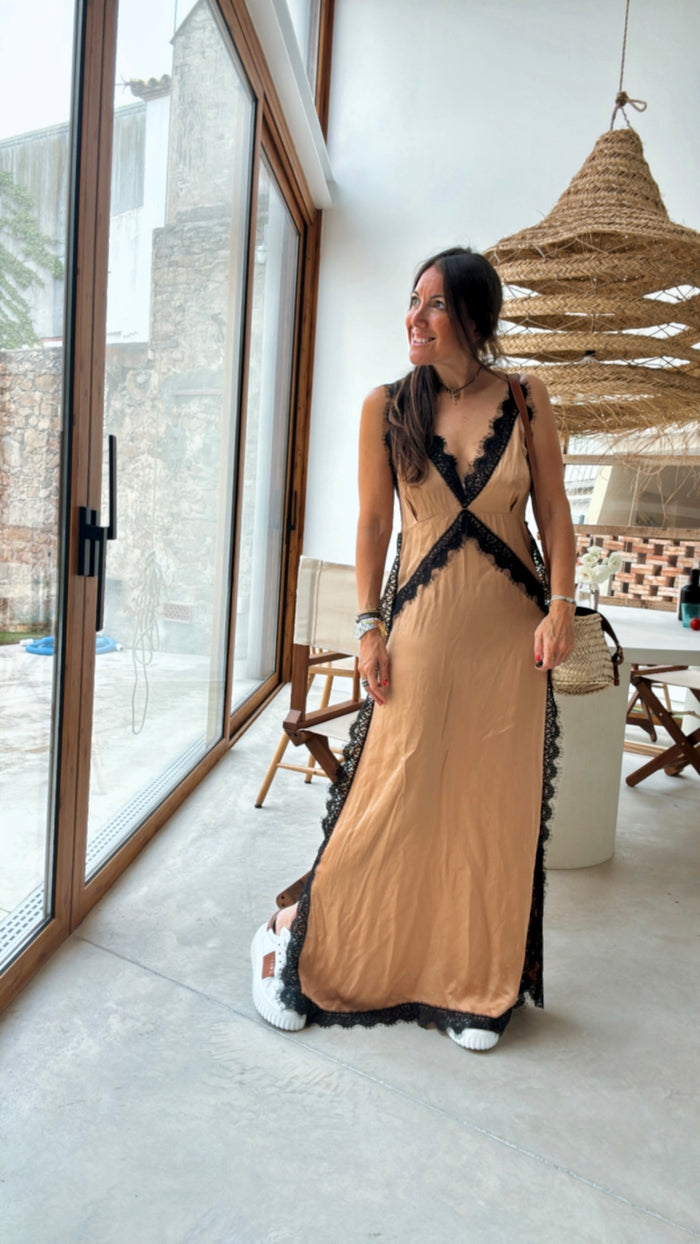 Vestido lencero “sexi summer” camel