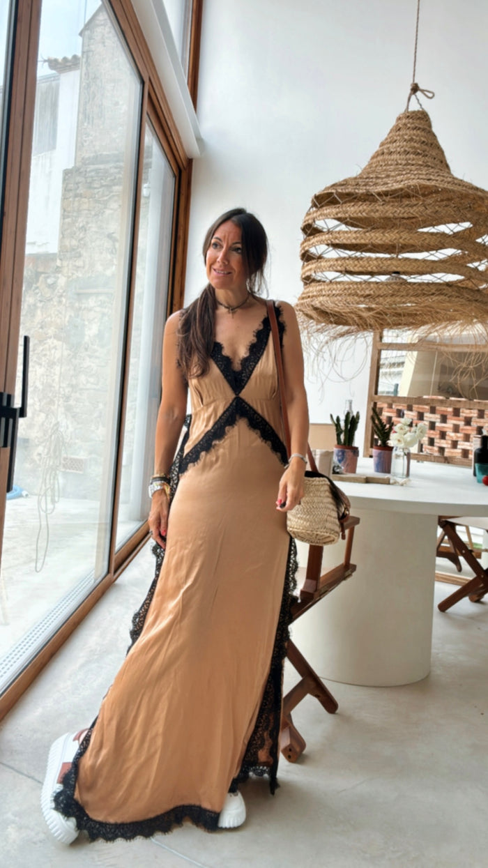 Vestido lencero “sexi summer” camel