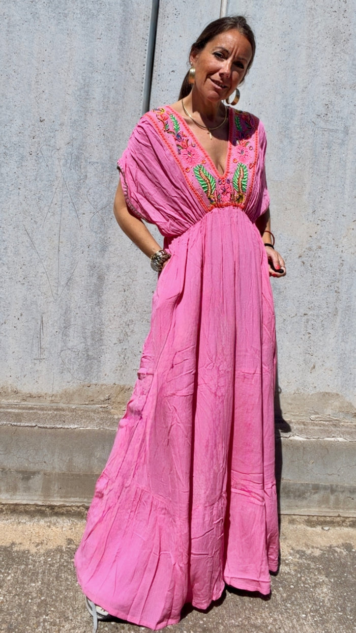Vestido "pink ladies" rosa de rayon