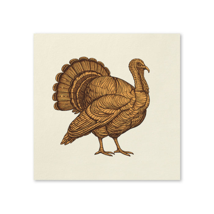Vintage Turkey Thanksgiving Cocktail Napkins, 50-Pack, 3-ply, Classic Party Napkins