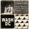 Washington DC Drink Coasters - B&W