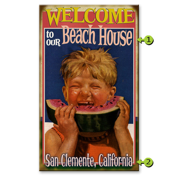 Watermelon Boy Custom Sign