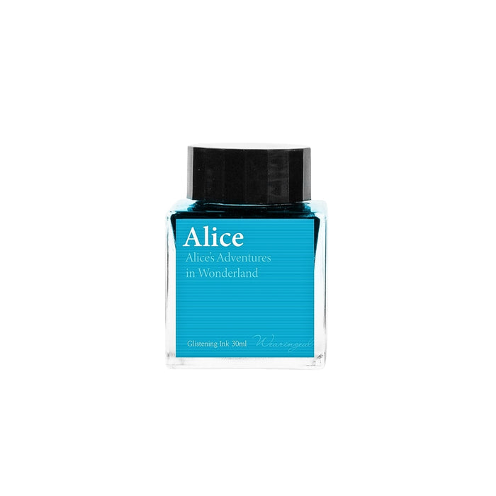 Wearingeul Alice in Wonderland Alice fountain pen ink bottle 30ml in bright blue.