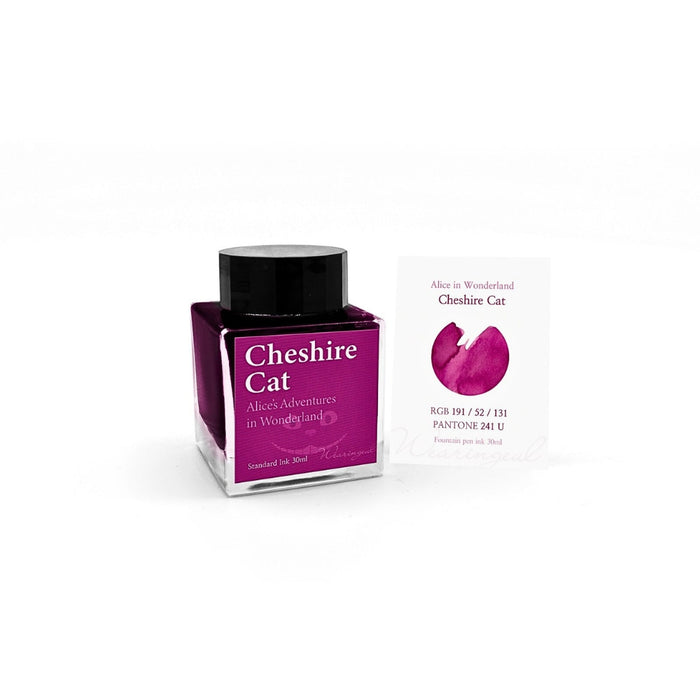 Wearingeul Alice in Wonderland Cheshire Cat ink bottle with presentation swatch card.