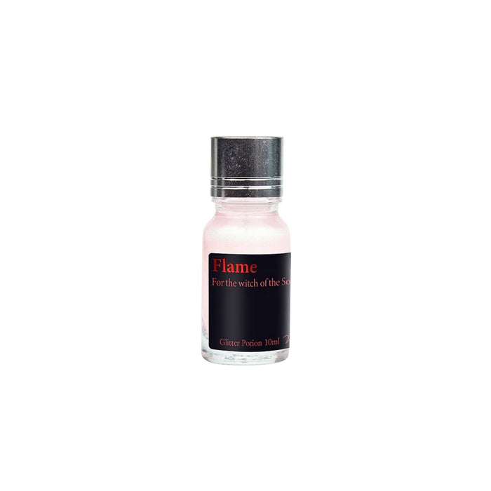 Flame - Wearingeul Becoming Witch Glitter Potion fountain pen ink 10ml deep red bottle.