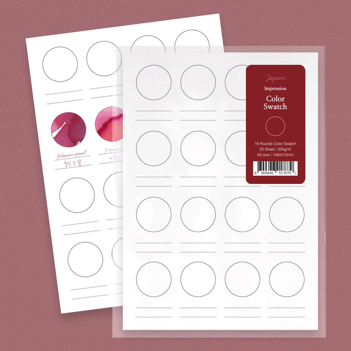 16 Rounds - Wearingeul Impression Colour Swatch Paper A5 featuring circular ink test templates.
