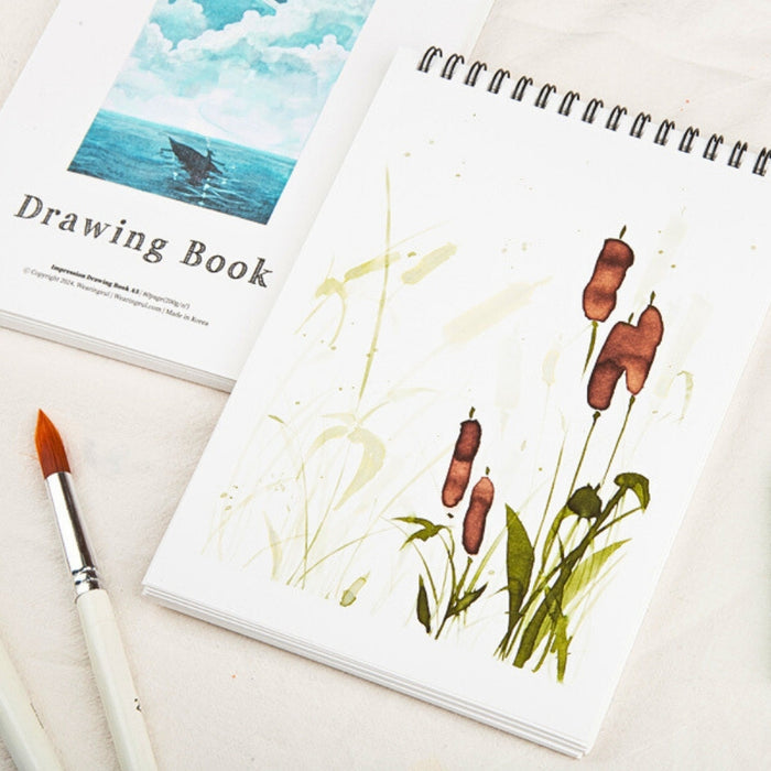 A5 - Botanical drawings painted in Wearingeul Impression Drawing Book.