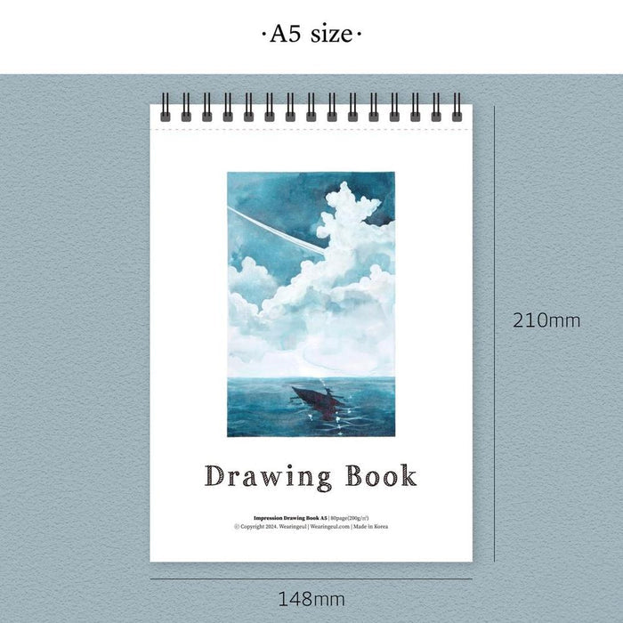 A5 - Front cover of Wearingeul Impression Drawing Book with minimalist design.