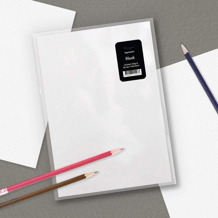 B6 - Wearingeul Impression Paper loose sheets shown with coloured pencils.