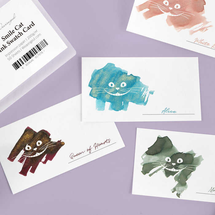 Wearingeul Ink Colour Swatch Card - 50 Cards, shown from the front.