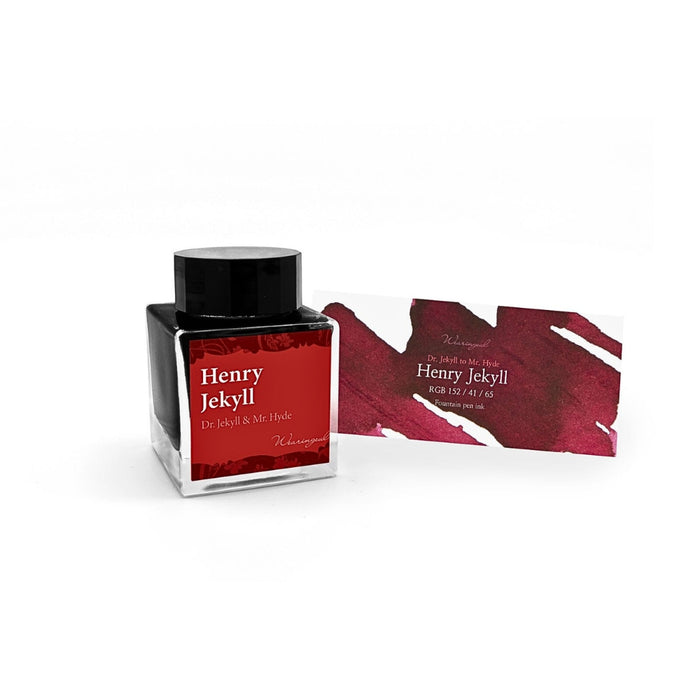 Wearingeul Jekyll to Hyde Henry Jekyll ink bottle with illustrated swatch card.