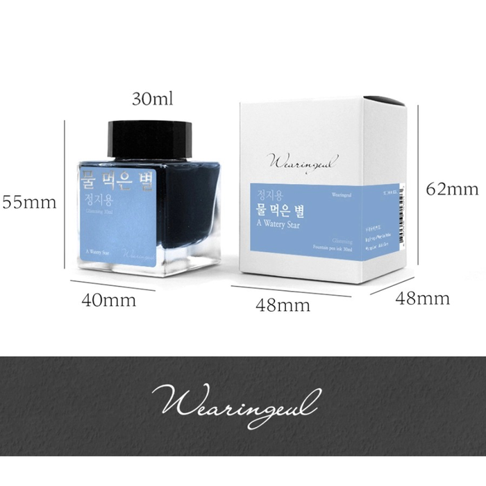 Wearingeul Jeong Jiyong Literature Fountain Pen Ink 30ml, detail view of the design.