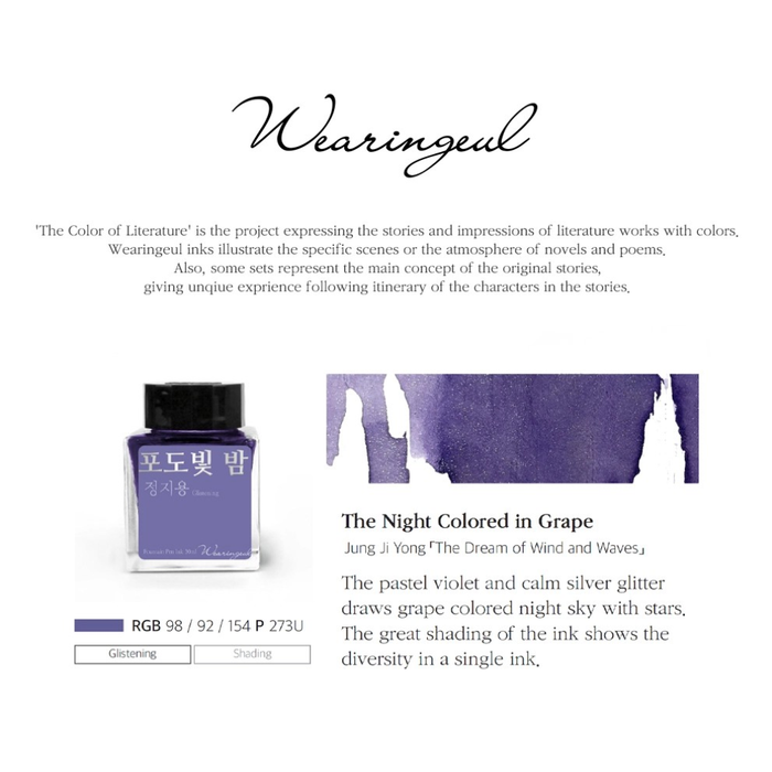 Wearingeul Jeong Jiyong Literature Fountain Pen Ink 30ml, shown in full.
