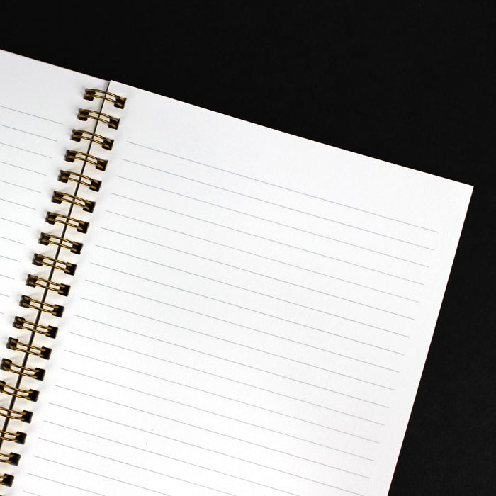 Close up of 7mm lined paper inside Wearingeul Reservoir Ring Notebook A5.