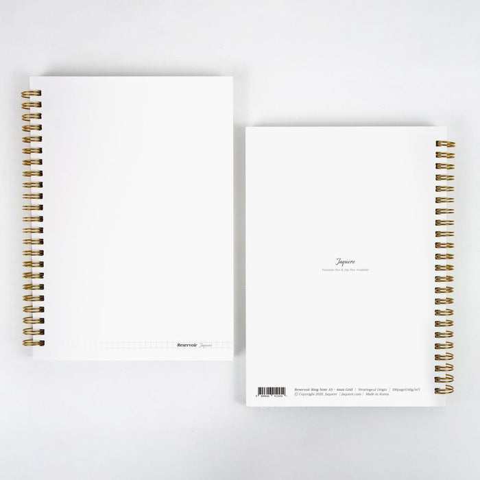 Close up of 4mm grid paper inside Wearingeul Reservoir Ring Notebook A5.